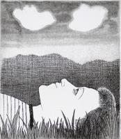 Lying in grass, Looking at clouds  by Frans Wesselman RE